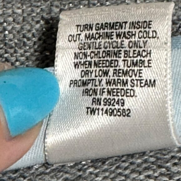 Liz & Me Womens 3X Gray Acrylic Silver Metallic Knit Sweater Top Short Sleeve - Picture 6 of 9